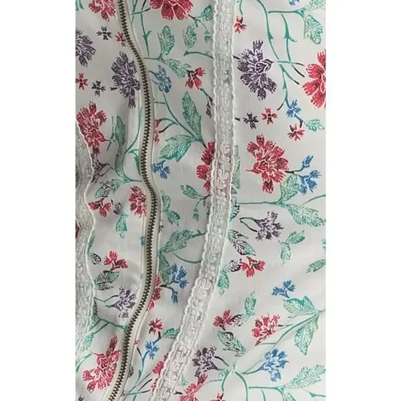 New Free People Miss Lizzy Floral Corset Top $98 SIZE 2 White Zip Lace Detail - Picture 7 of 8